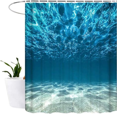 blue ocean shower curtain|More.